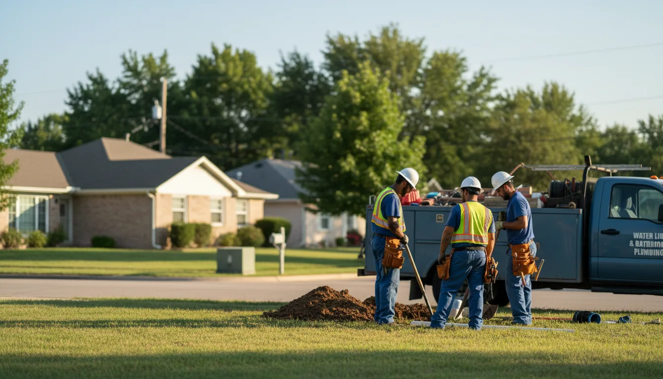 Residential water line and bathroom plumbing service in Atlanta, NE